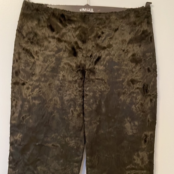 Caractère Dark Olive Green Crushed Velvet Pants, 44 IT, US 8 - Picture 1 of 5